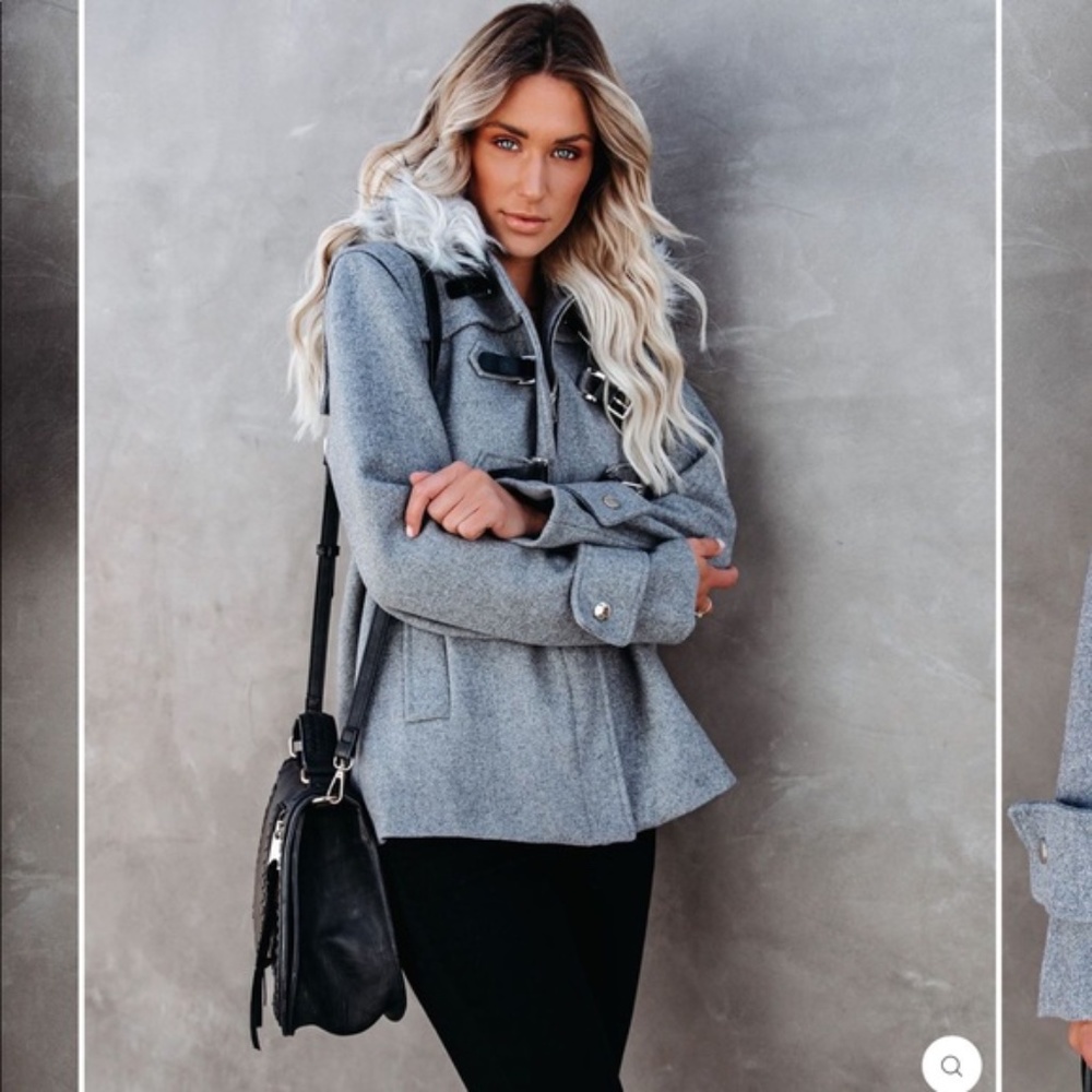 Vici Posh Republic Faux Fur Hooded Peacoat